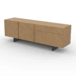 Μπουφές Minimal floors από δρυς και λάκα ελληνικής κατασκευής 180x80x40cm - Image 2