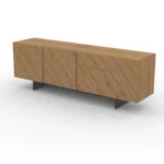 Μπουφές Minimal floors από δρυς και λάκα ελληνικής κατασκευής 180x80x40cm - Image 5