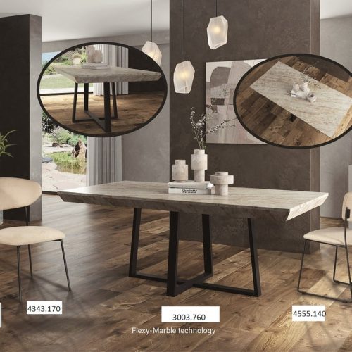Έπιπλα Τρύφων - ΧΕΡΙ ΞΥΛΟ ΤΡΑΠΕΖΙ ΔΕΙΠΝΟΥ MARBLE FACE - ΚΩΔ. 3003