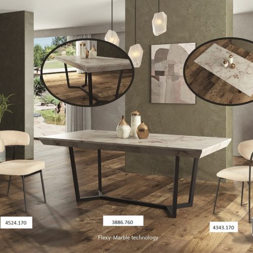 Έπιπλα Τρύφων - ΧΕΡΙ ΞΥΛΟ ΤΡΑΠΕΖΙ ΔΕΙΠΝΟΥ MARBLE FACE - ΚΩΔ. 3886