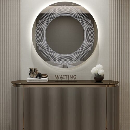 Έπιπλα Τρύφων - Χειροποίητος Φωτιζόμενος (Ψυχρό φως) Καθρέφτης LED GlamMirrors Στρoγγυλός Φ90cm*4cm / GM01c-F-p90