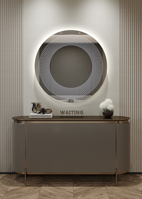 Έπιπλα Τρύφων - Χειροποίητος Φωτιζόμενος (Ψυχρό φως) Καθρέφτης LED GlamMirrors Στρoγγυλός Φ90cm*4cm / GM01c-F-p90