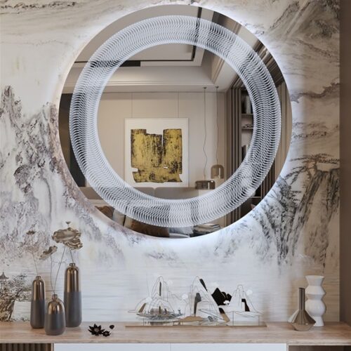 Έπιπλα Τρύφων - Χειροποίητος Φωτιζόμενος (Ψυχρό φως) Καθρέφτης LED GlamMirrors Στρoγγυλός Φ90cm*4cm / GM03c-F-p90