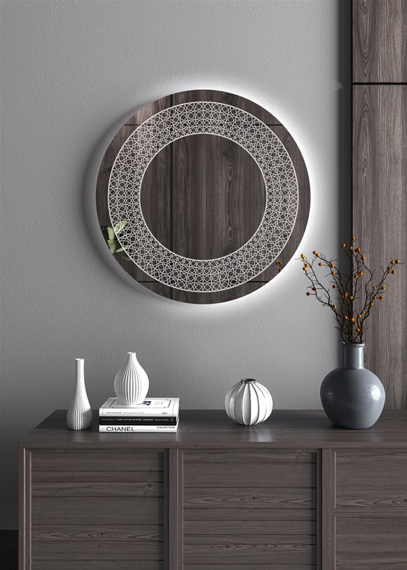 Έπιπλα Τρύφων - Χειροποίητος Φωτιζόμενος (φυσικό φως) Καθρέφτης LED GlamMirrors Στρoγγυλός Φ90cm*4cm / GM08c-N-p90