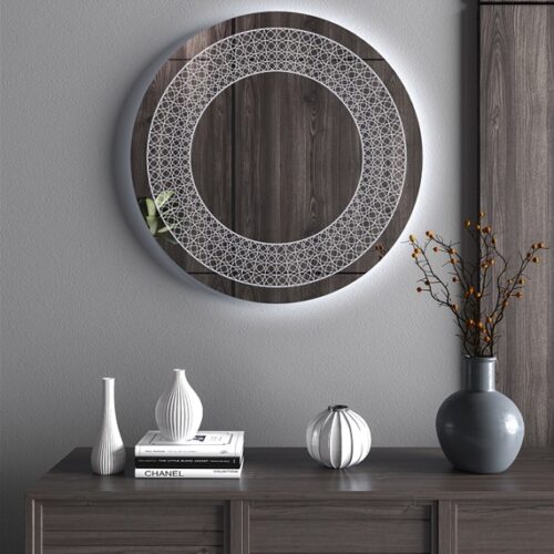 Έπιπλα Τρύφων - Χειροποίητος Φωτιζόμενος (Ψυχρό φως) Καθρέφτης LED GlamMirrors Στρoγγυλός Φ90cm*4cm / GM08c-F-p90