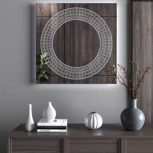 Έπιπλα Τρύφων - Χειροποίητος Φωτιζόμενος (Ψυχρό φως) Καθρέφτης LED GlamMirrors  τετράγωνος 90cm*90cm*4cm  / GM08s-F-90*90