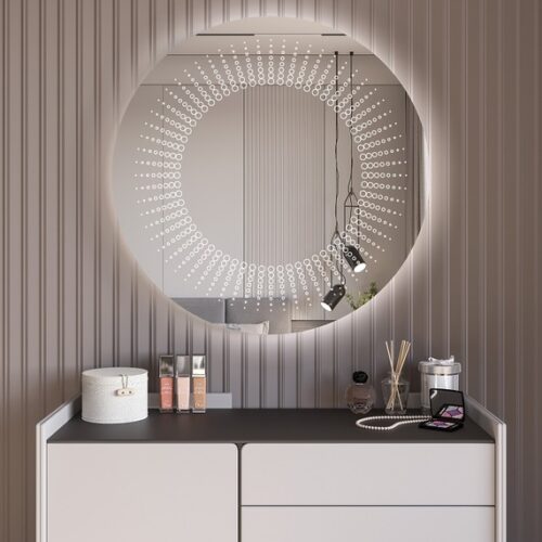 Έπιπλα Τρύφων - Χειροποίητος Φωτιζόμενος (φυσικό φως) Καθρέφτης LED GlamMirrors Στρoγγυλός Φ90cm*4cm / GM13c-N-p90