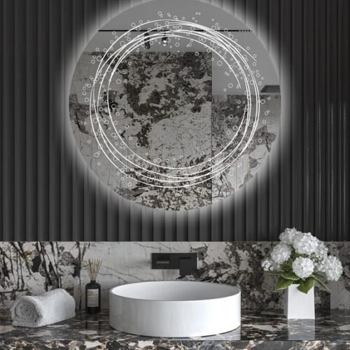 Έπιπλα Τρύφων - Χειροποίητος Φωτιζόμενος (φυσικό φως) Καθρέφτης LED GlamMirrors Στρoγγυλός Φ90cm*4cm / GM14c-N-p90