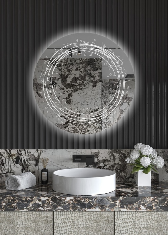 Έπιπλα Τρύφων - Χειροποίητος Φωτιζόμενος (φυσικό φως) Καθρέφτης LED GlamMirrors Στρoγγυλός Φ90cm*4cm / GM14c-N-p90