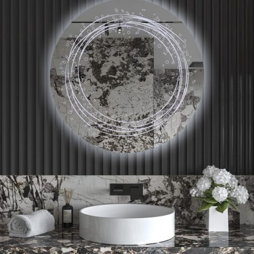 Έπιπλα Τρύφων - Χειροποίητος Φωτιζόμενος (Ψυχρό φως) Καθρέφτης LED GlamMirrors Στρoγγυλός Φ90cm*4cm / GM14c-F-p90