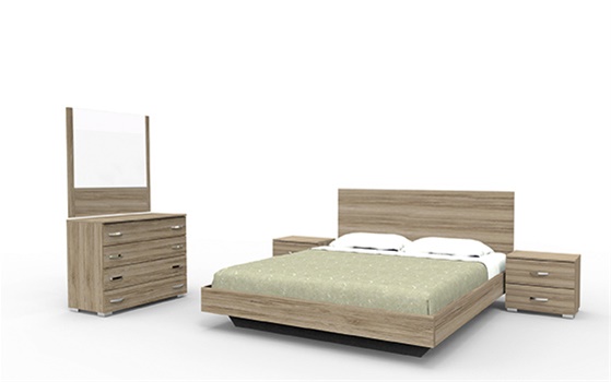 Έπιπλα Τρύφων - ΧΕΡΙ ΞΥΛΟ Σετ Κρεβατοκάμαρας NET-MINIMAL 5τμχ για στρώμα 160Χ200 - ΚΩΔ. 06-10a