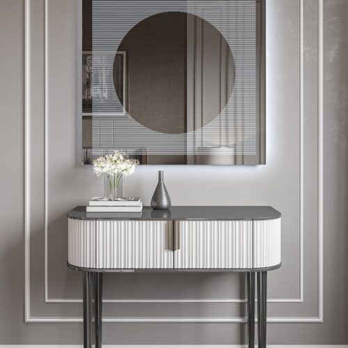 Έπιπλα Τρύφων - Χειροποίητος Φωτιζόμενος (Ψυχρό φως) Καθρέφτης LED GlamMirrors  τετράγωνος 90cm*90cm*4cm  / GM11s-F-90*90