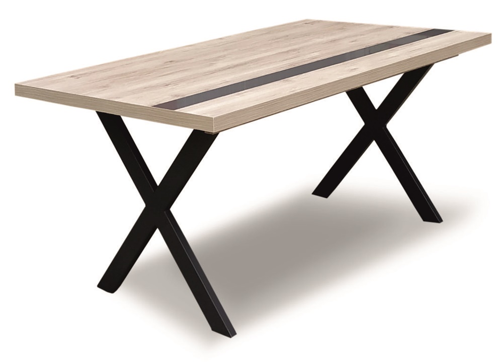 Έπιπλα Τρύφων - ΧΕΡΙ ΞΥΛΟ ΤΡΑΠΕΖΙ ΔΕΙΠΝΟΥ ΧΙΑΣΤΗ ΜΕΤΑΛΛΙΚΟ και#8203;160cm x 90cm - ΚΩΔ. 03-16