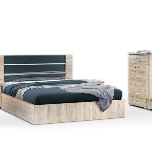 Έπιπλα Τρύφων - ΧΕΡΙ ΞΥΛΟ Σετ Κρεβατοκάμαρας Lack 5τμχ με ψηλή τουαλέτα για στρώμα 160Χ200- KΩΔ. 06-01Α